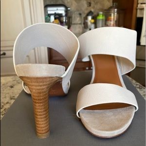 Cream leather sandals